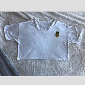 🏄3 for $15🏄Crop Top with Embroidered Pineapple